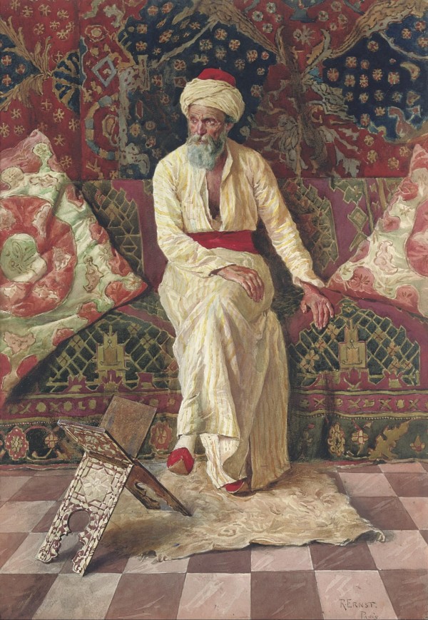An Older Oriental in Contemplation by Rudolf Ernst